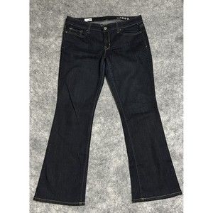 Gap 1969 Jeans Women's 30s Sexy Boot Cut Blue Dark Wash Denim Low Rise FIT 33.5s